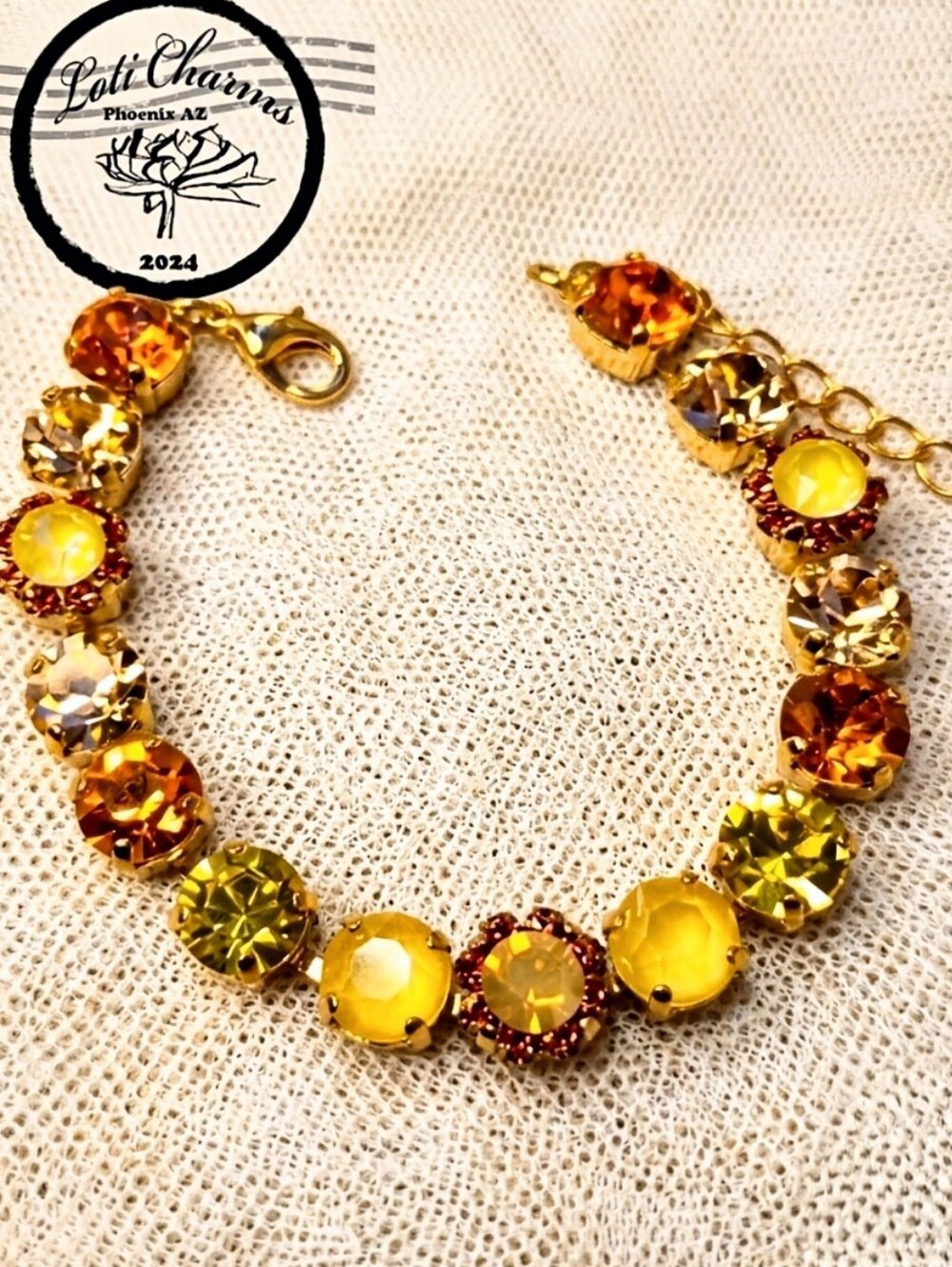 Elegant Gold and Yellow Crystal Bracelet